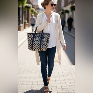 Coach Black and Gray Patterned Tote